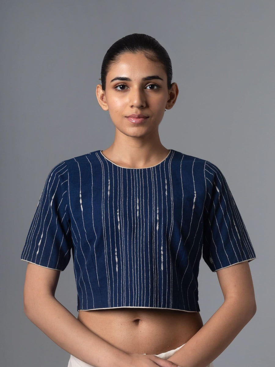 Chapkan Indigo Blouse – Shades of India Crafts PVT LTD