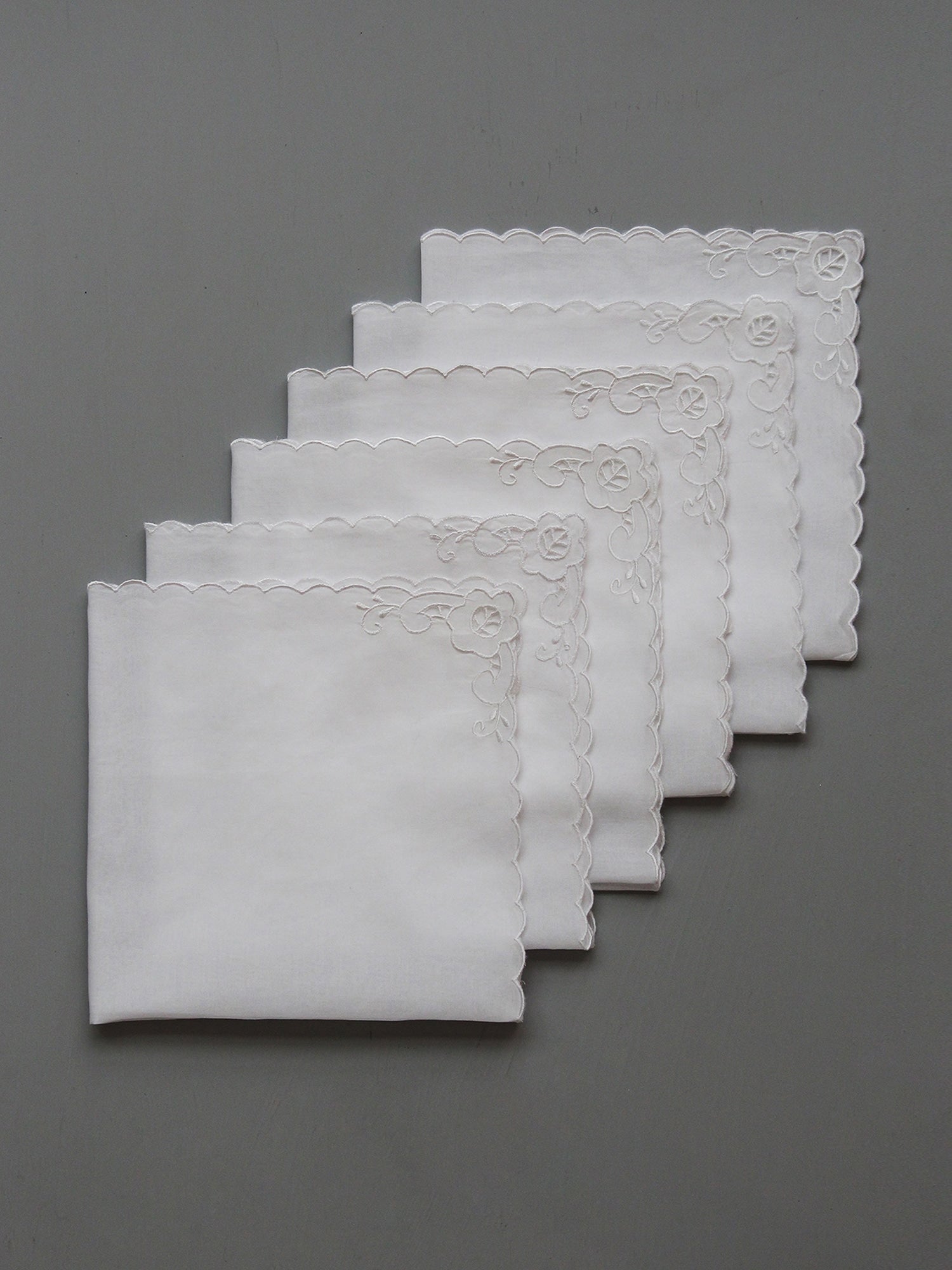 Floret White/White Napkin-Set Of 6