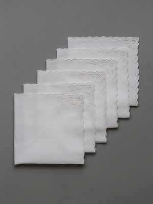 Floret White/White Napkin-Set Of 6
