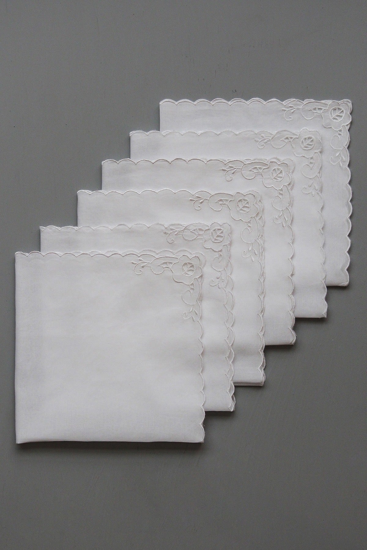 Floret White/White Napkin-Set Of 6
