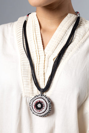 Juana Black/White/Maroon Necklace