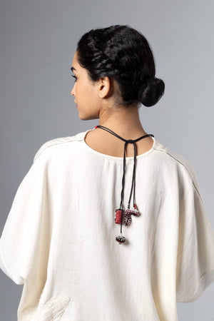 Juana Black/White/Maroon Necklace