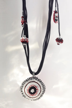 Juana Black/White/Maroon Necklace