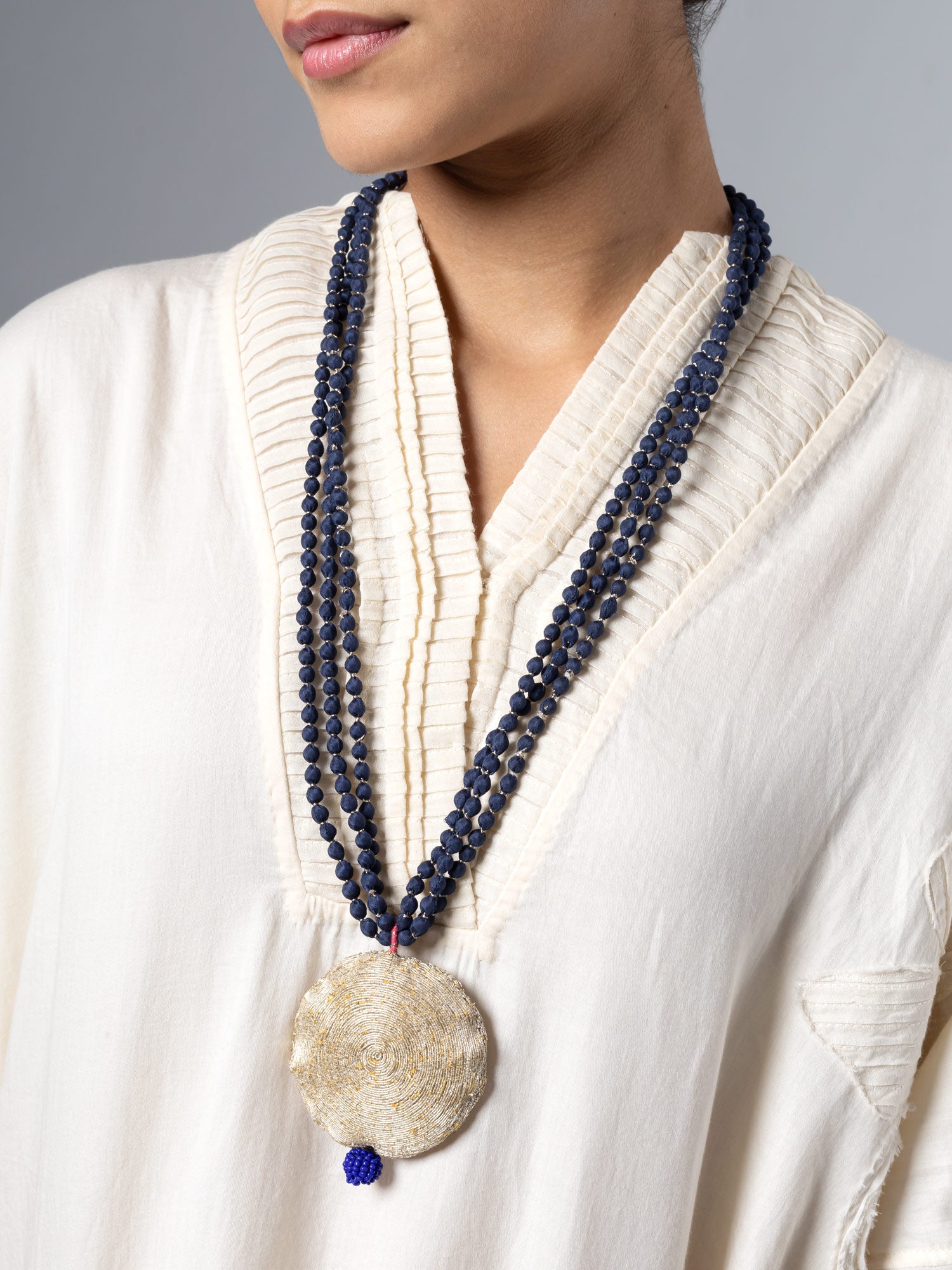 Faiza Blue/Gold Necklace