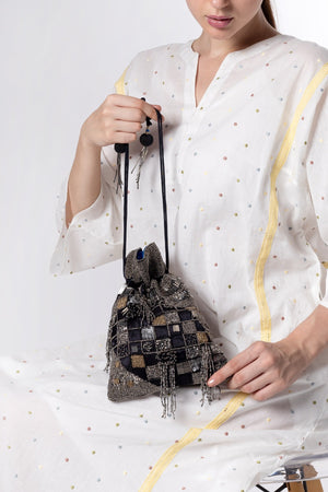 Kiyaan Black Potli Bag