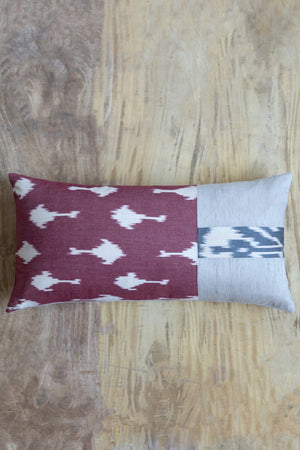 Ikat Red/Natural Cushion Cover
