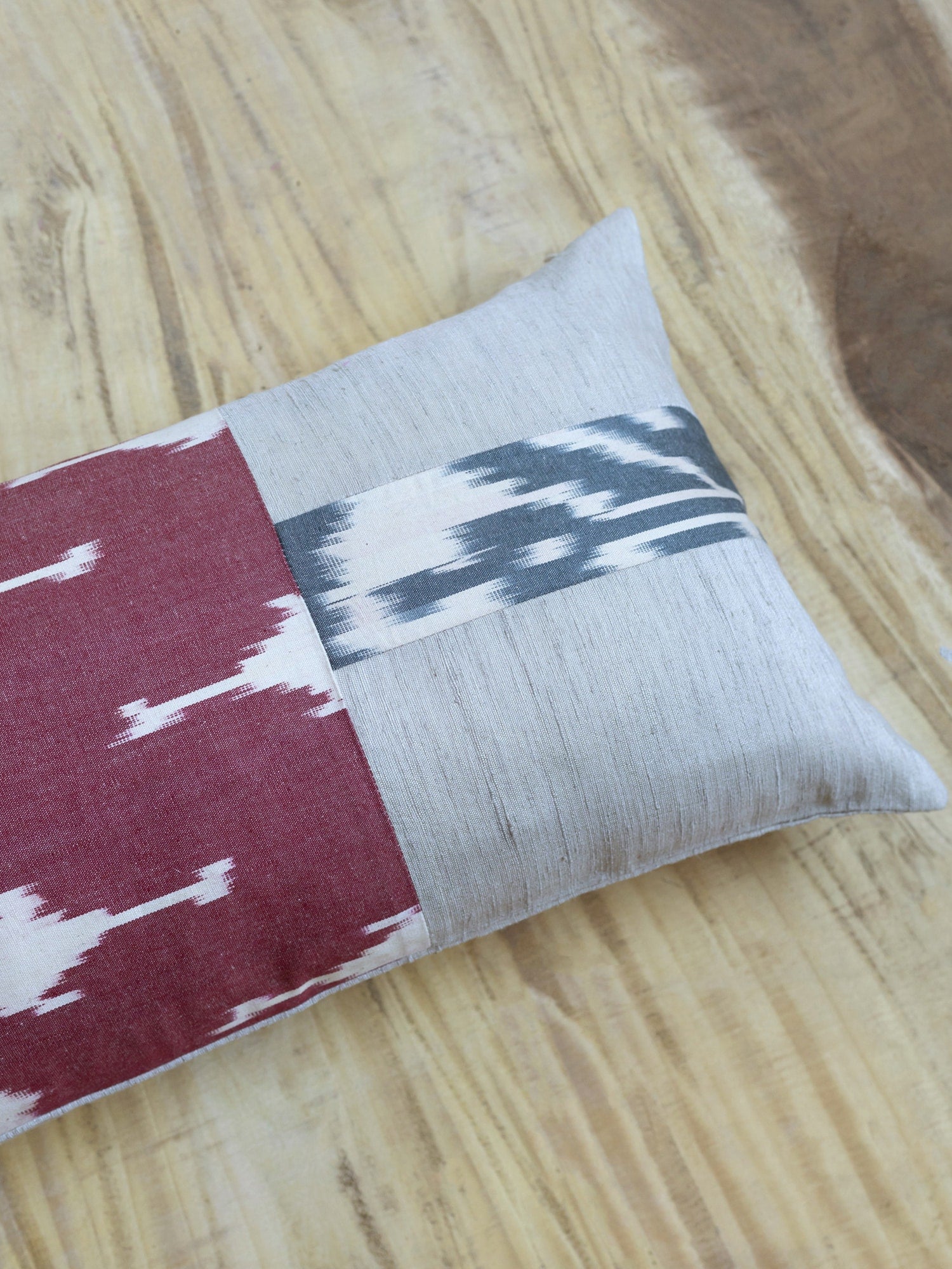Ikat Red/Natural Cushion Cover