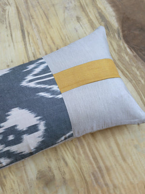 Ikat
Solid Patch Work Black/Natural Cushion Cover