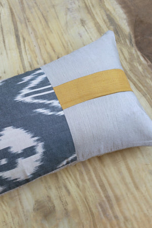 Ikat
Solid Patch Work Black/Natural Cushion Cover