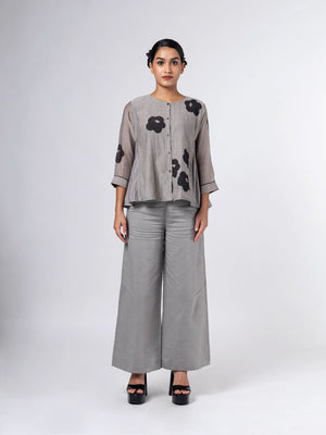 Vashti Grey Black Top