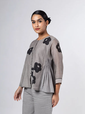 Vashti Grey Black Top