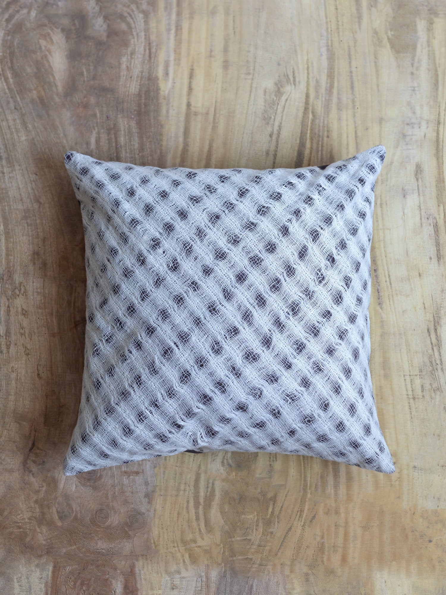 Diamond Check Natural Cushion Cover