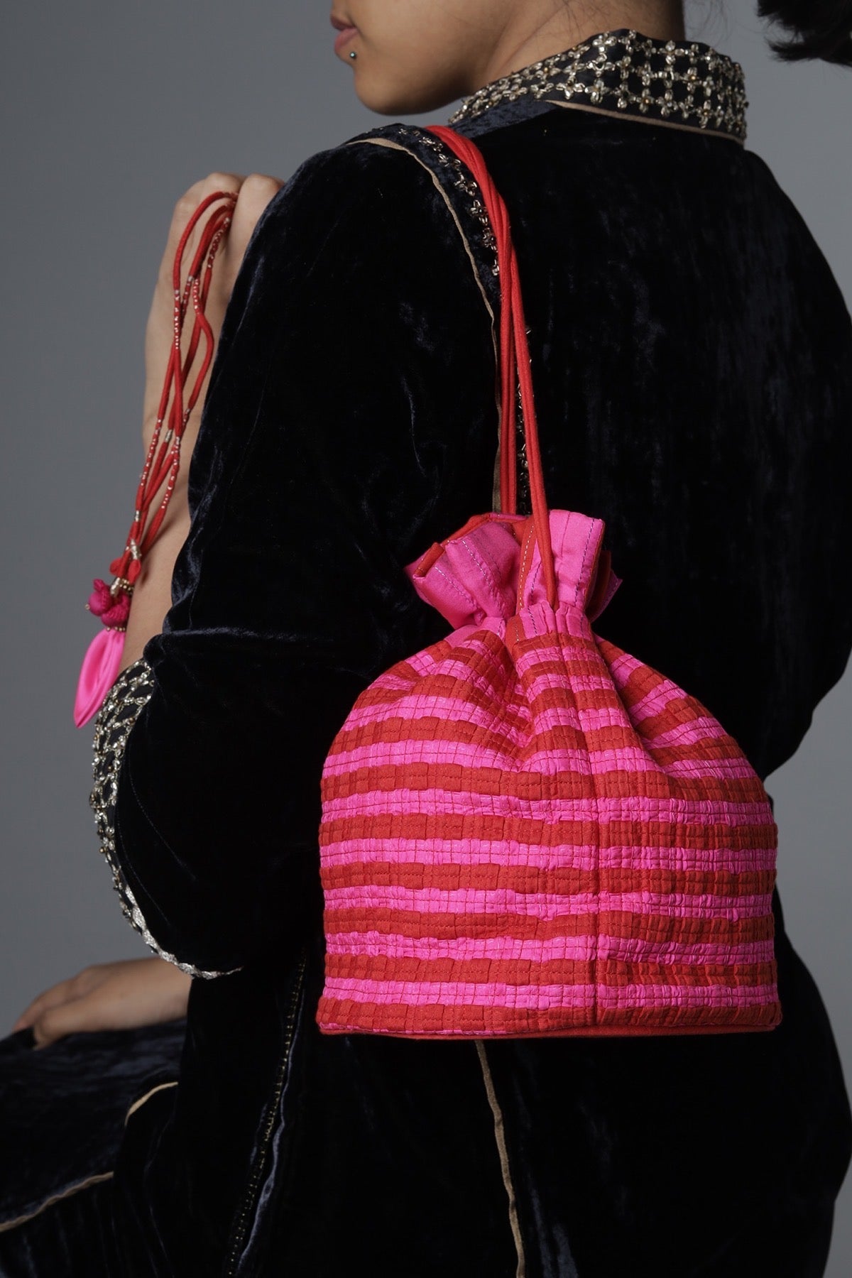 Seher Pink/Red Potli Bag