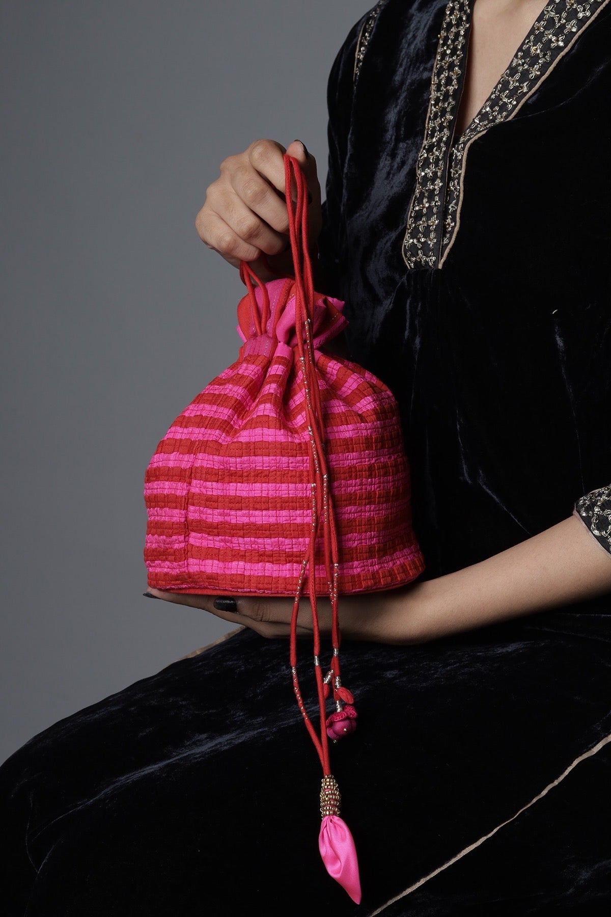 Seher Pink/Red Potli Bag