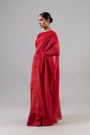 Genova  Red Saree