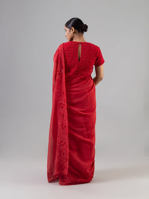 Genova  Red Saree