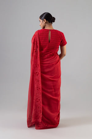 Genova  Red Saree