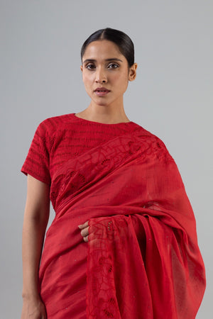 Genova  Red Saree