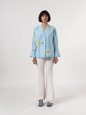 Farm Rio Blue Top