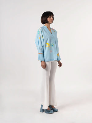 Farm Rio Blue Top