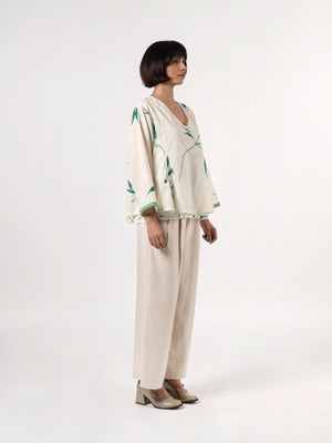 Kallie Natural Green Top