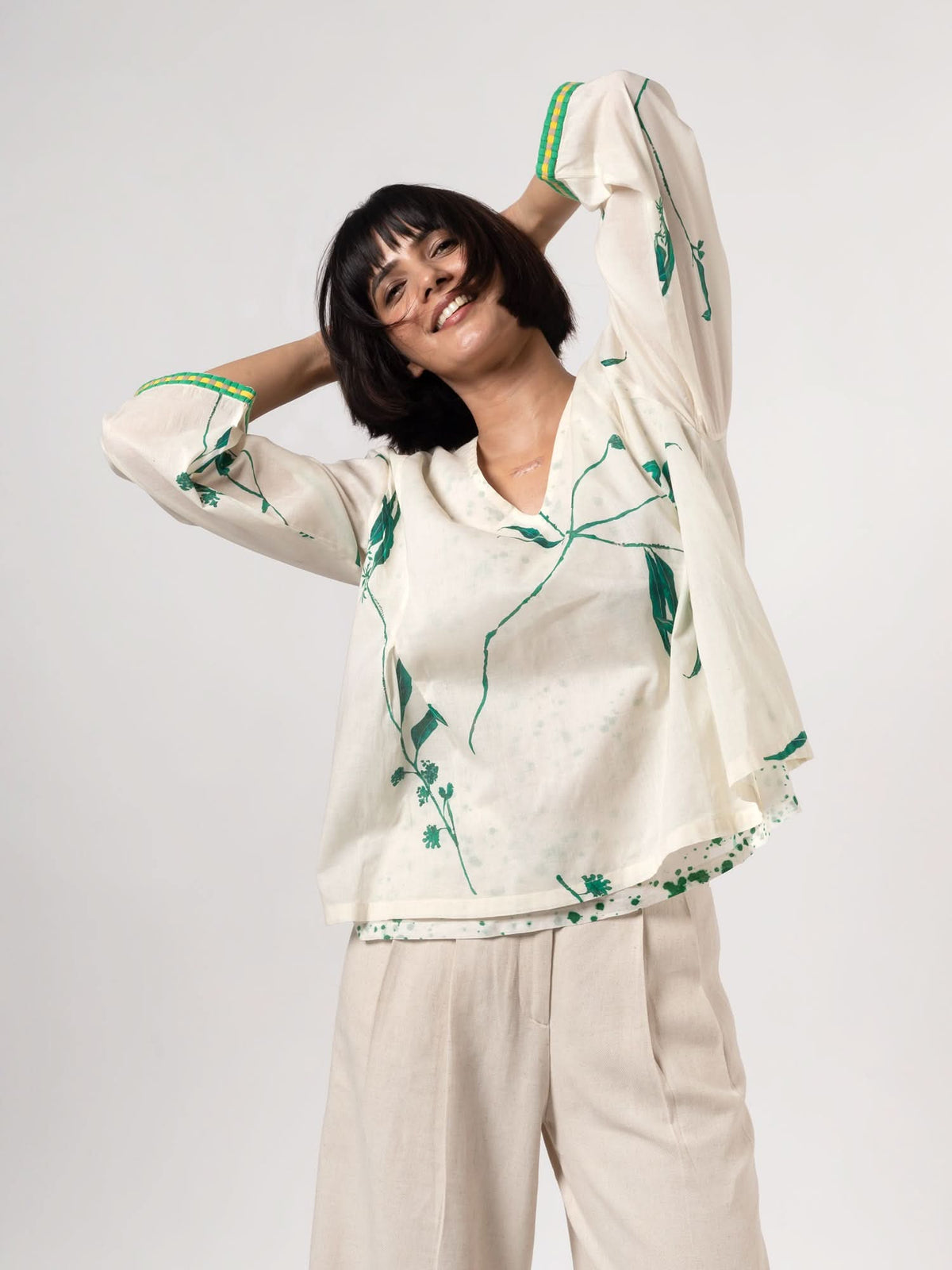 Kallie Natural Green Top