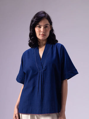 Dabhoi Indigo Top