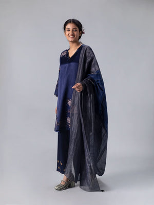 Guzari B Navy Blue Dupatta