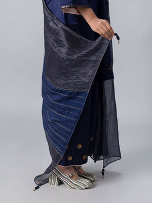 Guzari B Navy Blue Dupatta