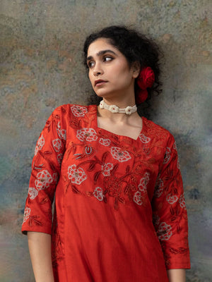 Sudha Red Kurta