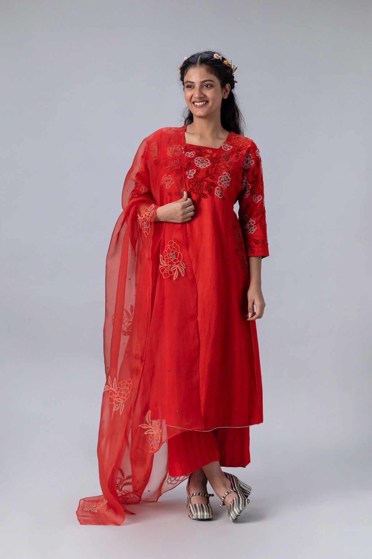 Surajmukhi Red Dupatta