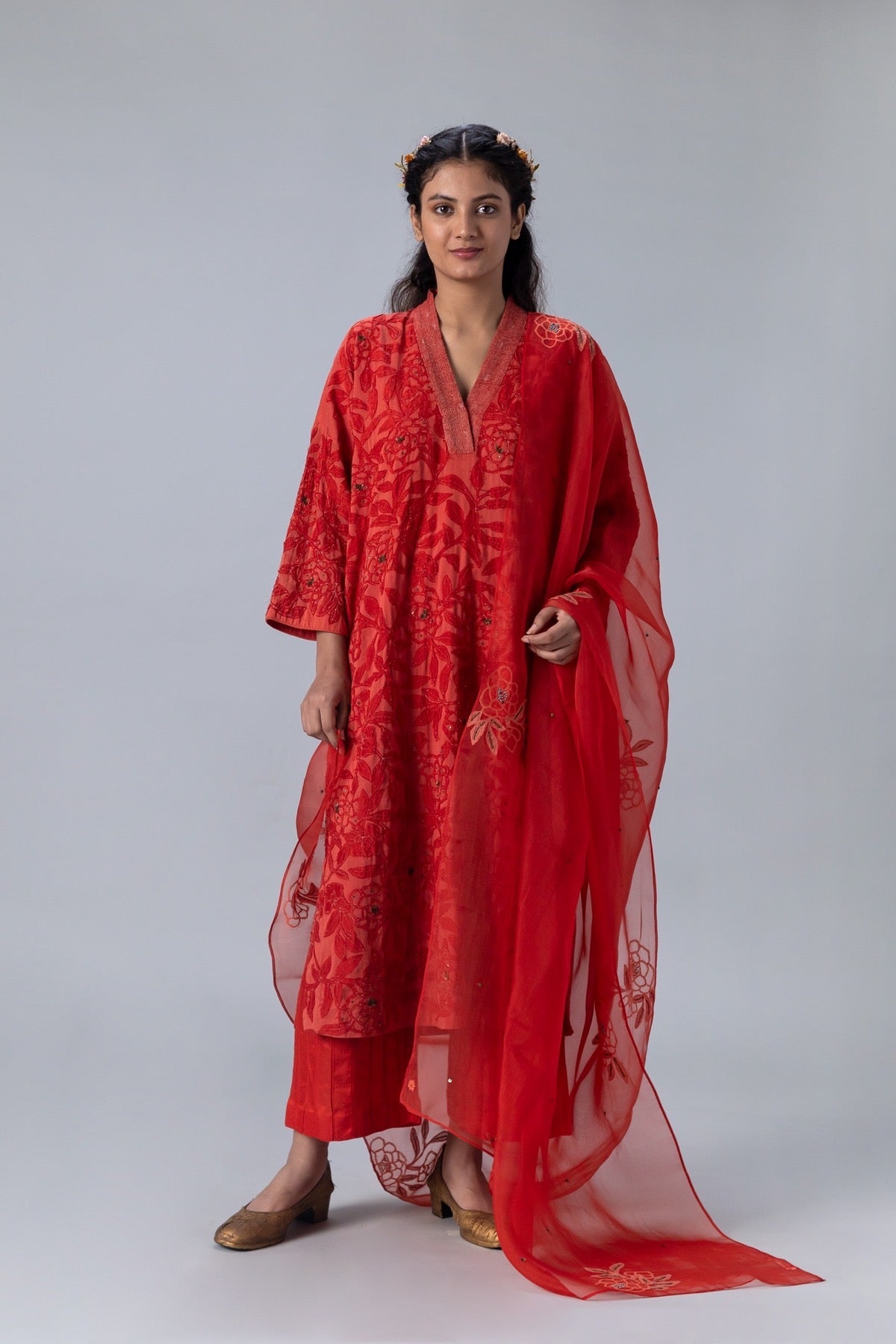 Surajmukhi Red Dupatta