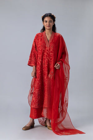Surajmukhi Red Dupatta