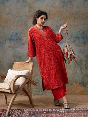 Kusum Red Kaftan