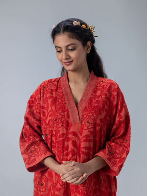 Kusum Red Kaftan