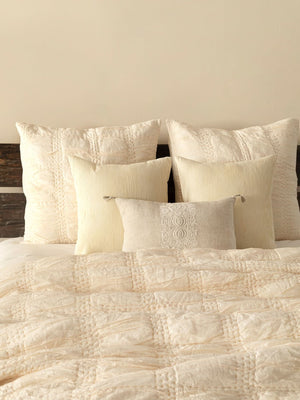 Crimp set of 3 Natural Bedding Set