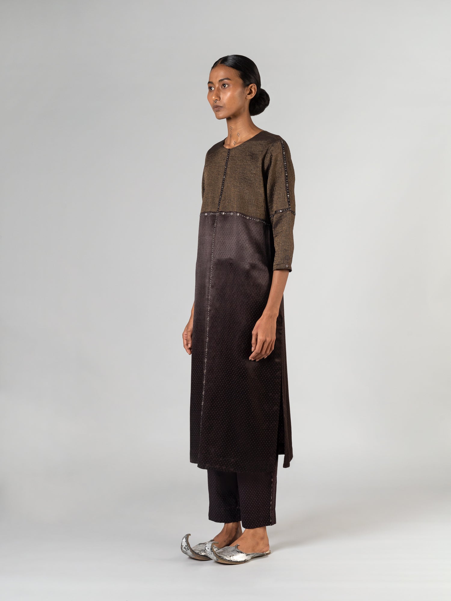 Kaachi Dark Brown Kurta