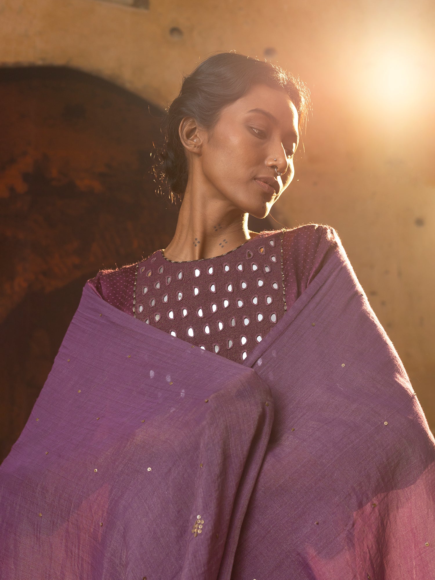 Gond Purple Dupatta