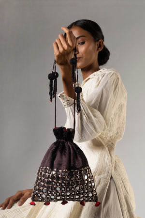 Munakis Dark Brown Potli Bag