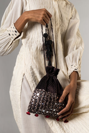 Munakis Dark Brown Potli Bag