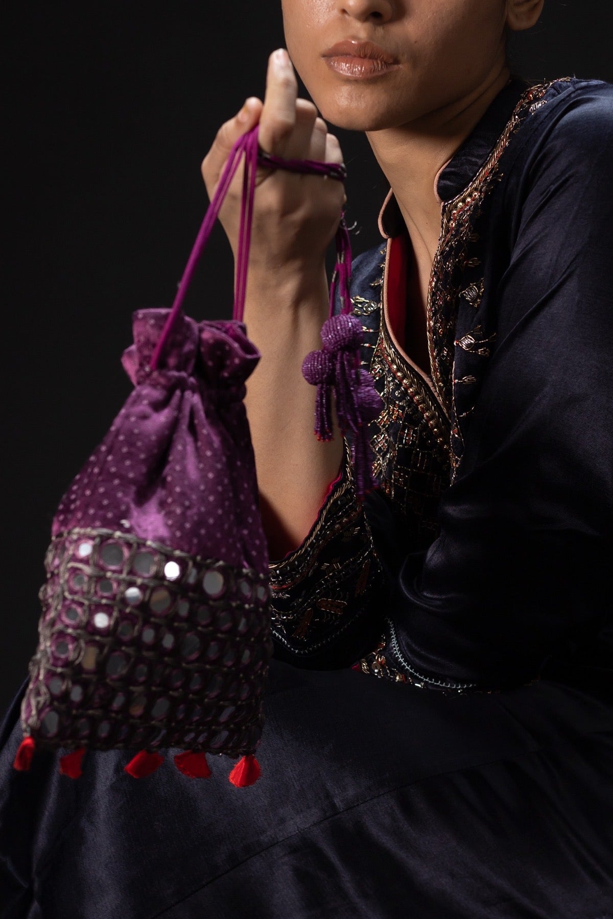 Munakis Purple Potli Bag