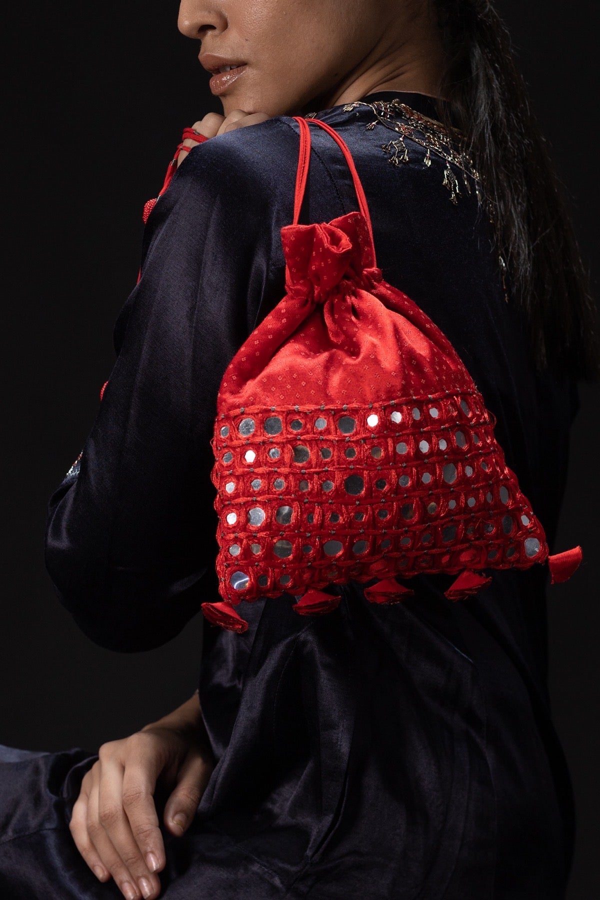 Munakis Red Potli Bag