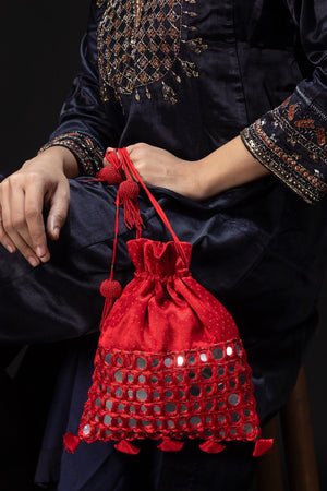 Munakis Red Potli Bag