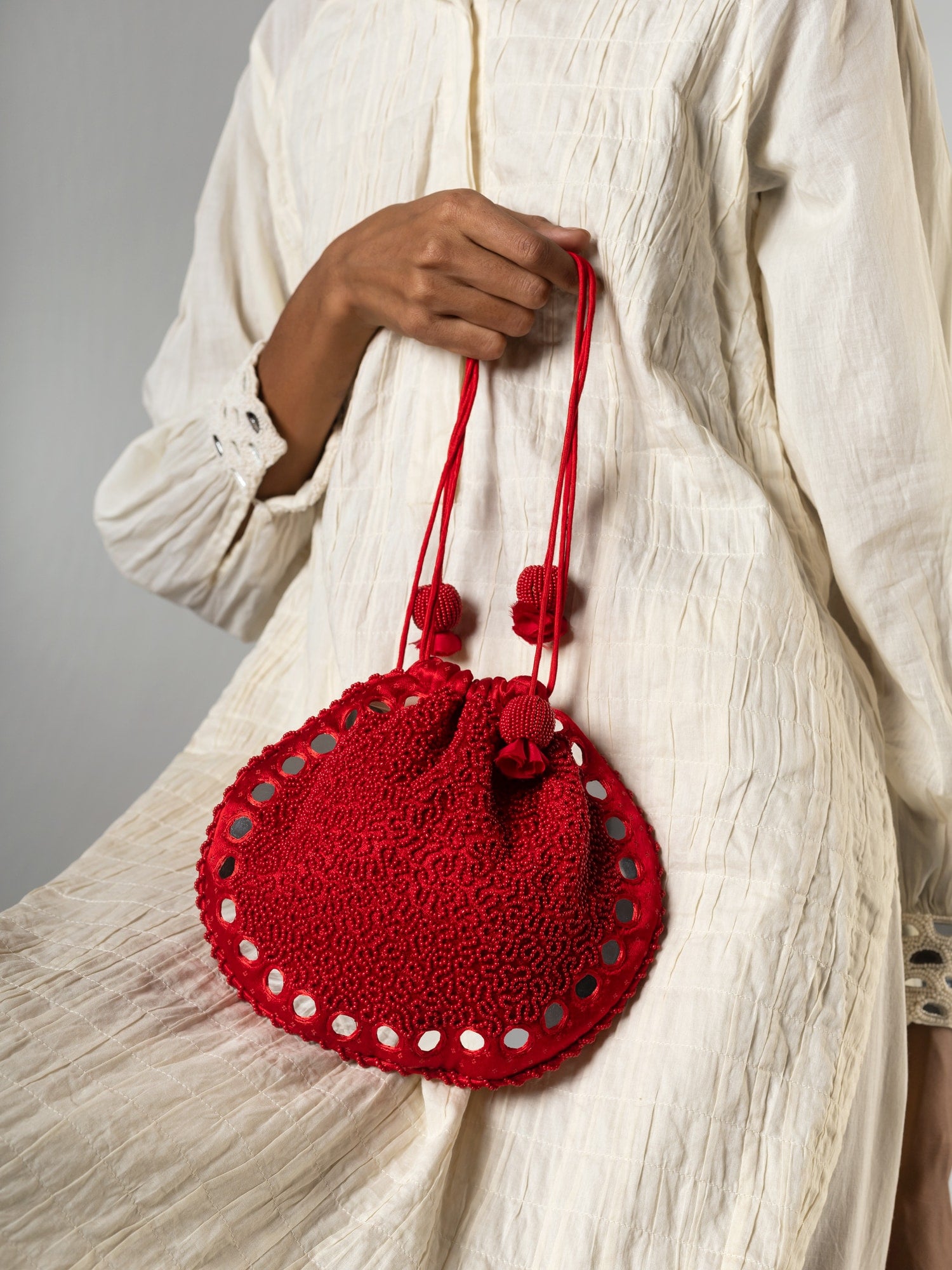 Aaeena Red Potli Bag