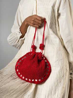 Aaeena Red Potli Bag