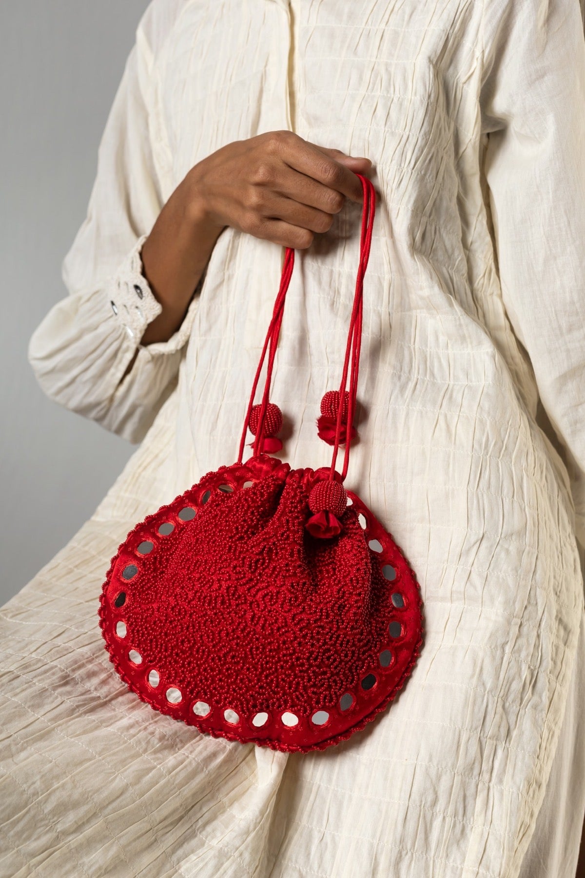 Aaeena Red Potli Bag