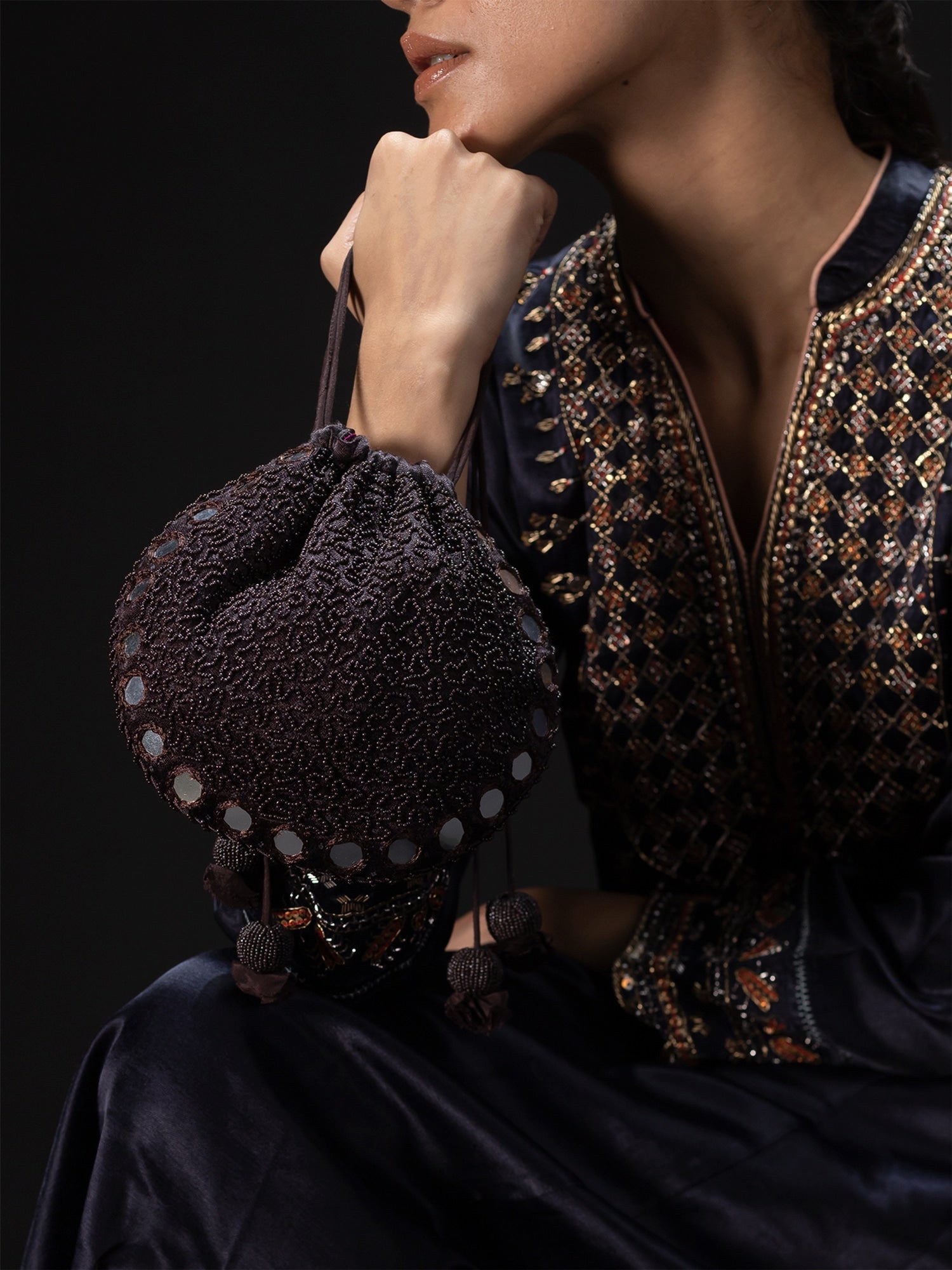 Aaeena Stone Potli Bag
