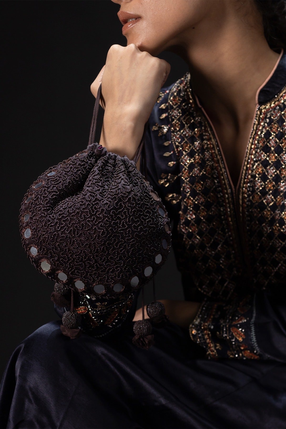 Aaeena Stone Potli Bag