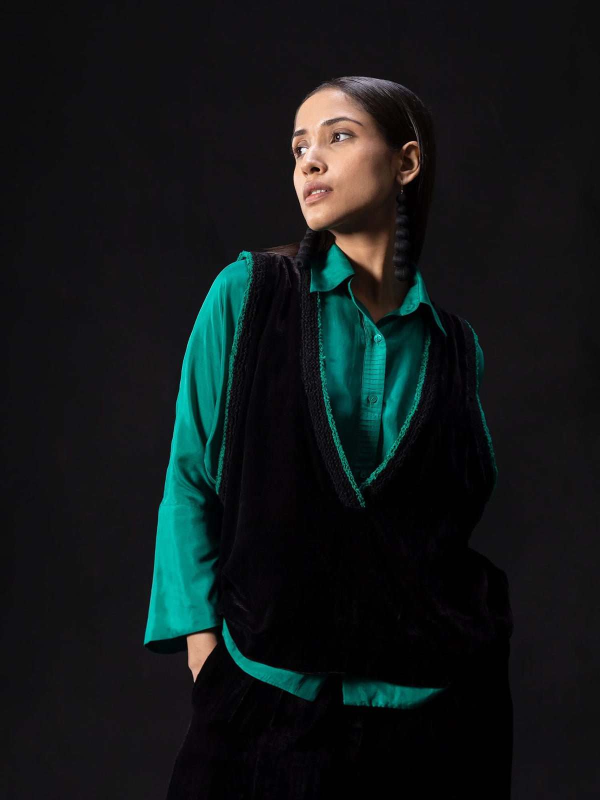 Mill Black Velvet Top