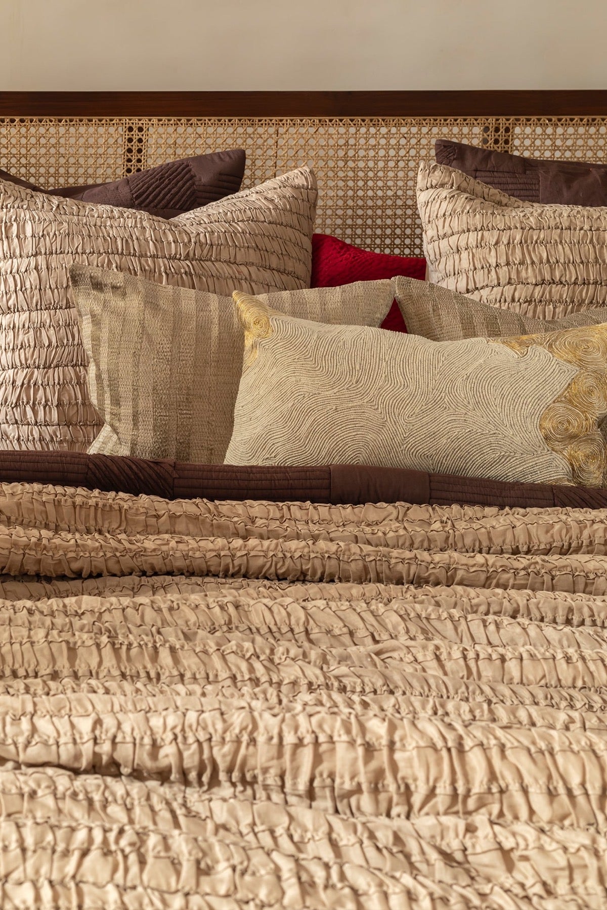 Plush Set of 3 Stone  Bedding Set